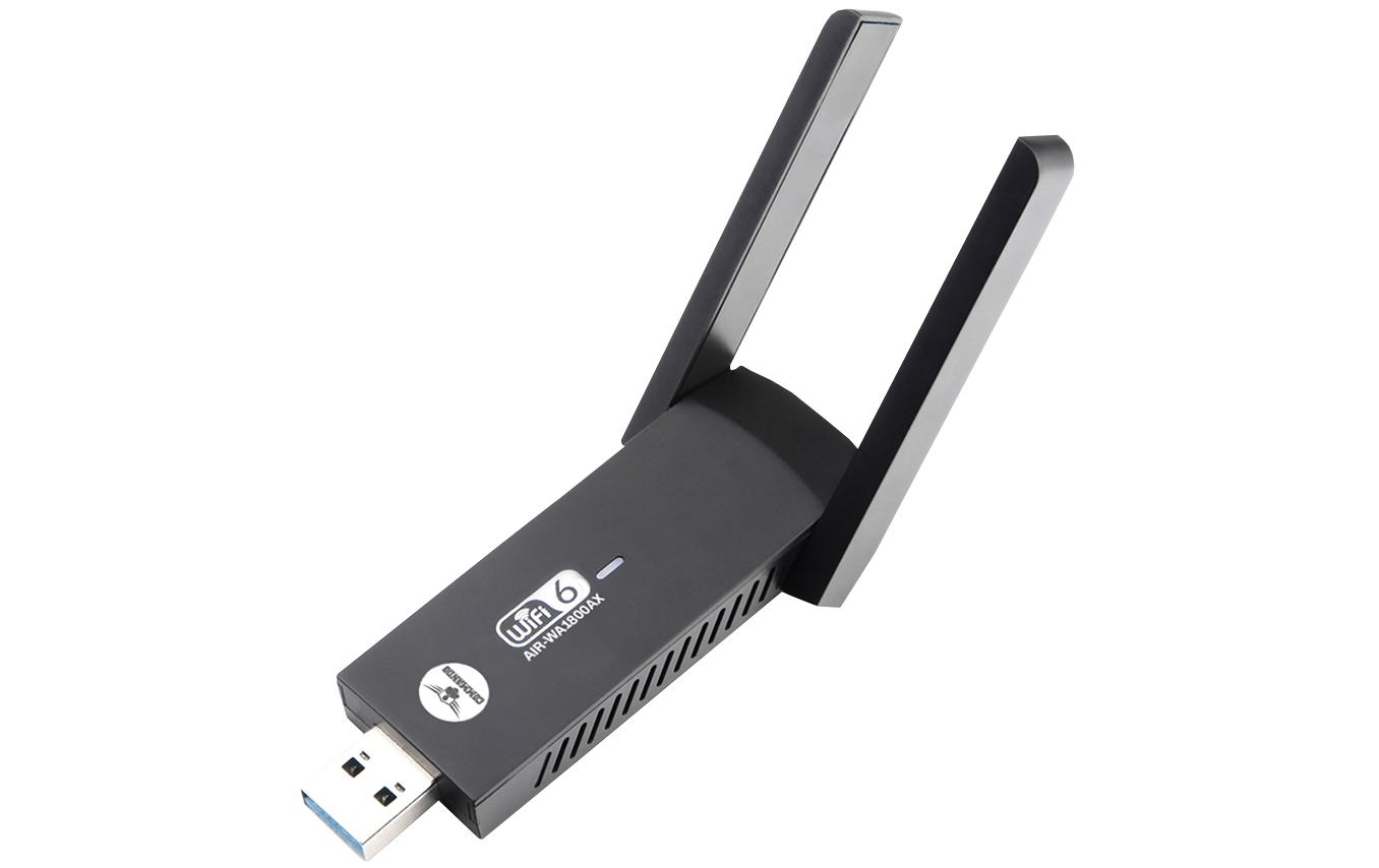 COMMANDO AirBULLET 1800Mbps, 802.11ax, Dual Band, Built-in FEM (PA+LNA), Wi-Fi 6 USB 3.0 Adapter (AIR-WA1800AX)